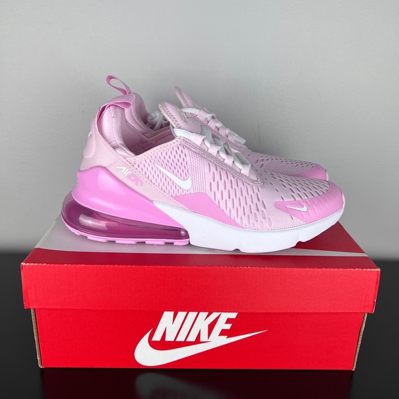 New Nike Air Max 270 GS Sneakers Pink White CV9645-600 - Picture 2 of 7